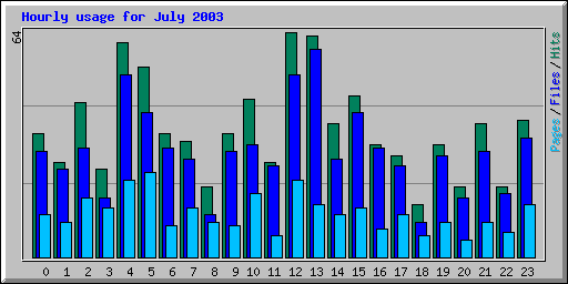 Hourly usage for July 2003
