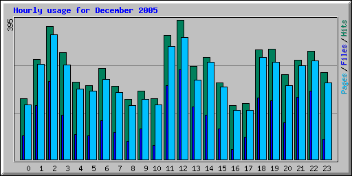 Hourly usage for December 2005