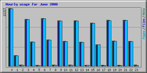 Hourly usage for June 2006
