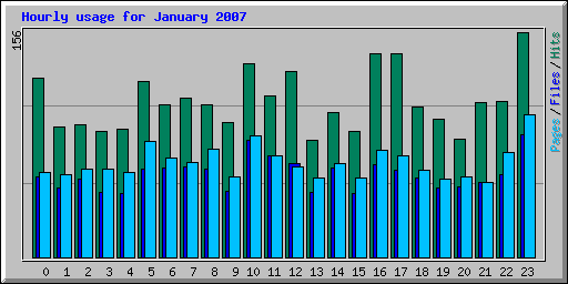 Hourly usage for January 2007