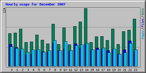 Hourly usage for December 2007