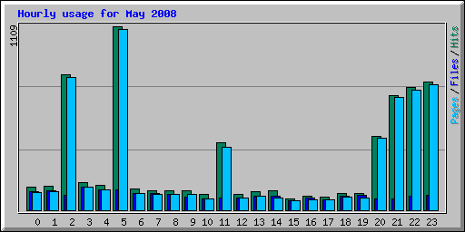Hourly usage for May 2008