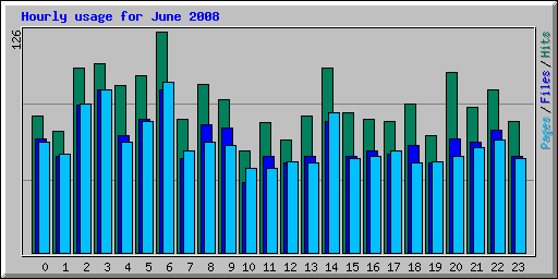 Hourly usage for June 2008